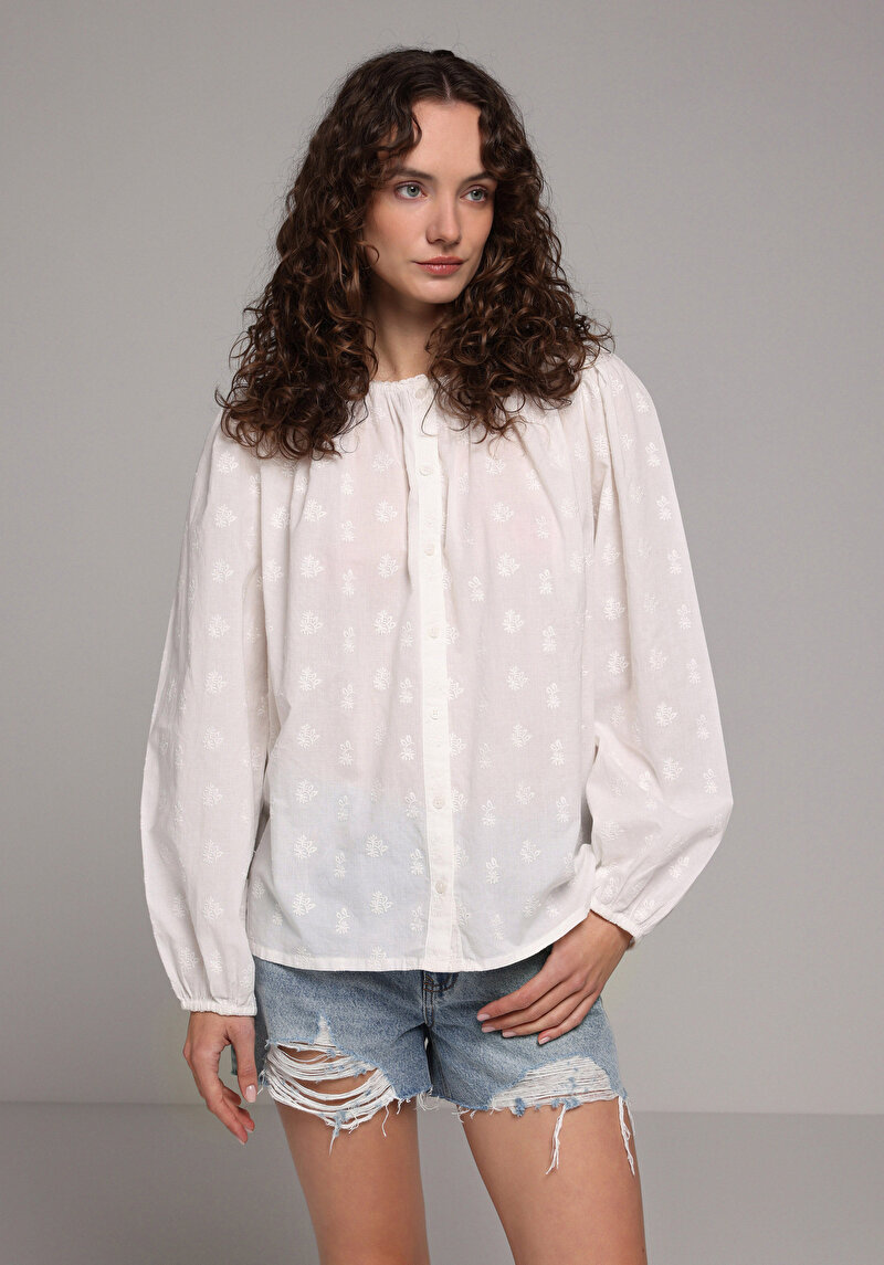 Зображення Сорочка З Довгим Рукавом Жіноча Біла