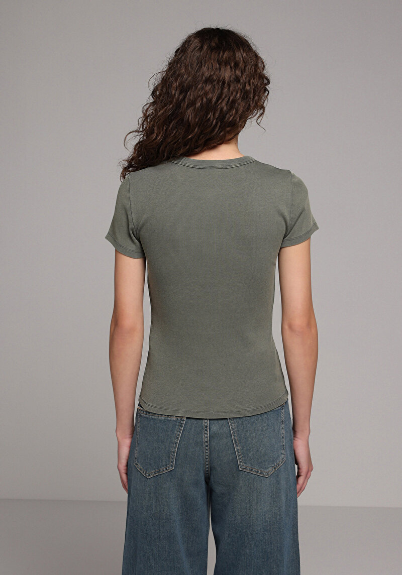 Зображення Футболка З Коротким Рукавом Жіноча Зелена
