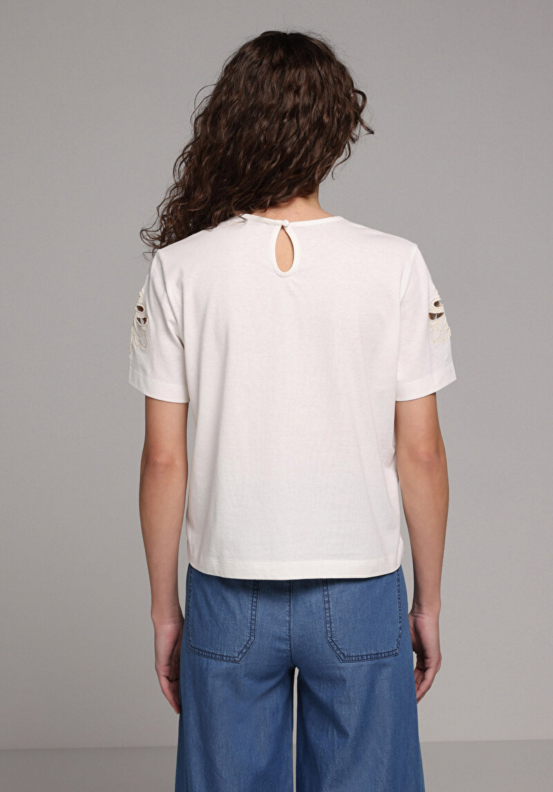 Зображення Блуза З Коротким Рукавом Жіночий Бежева