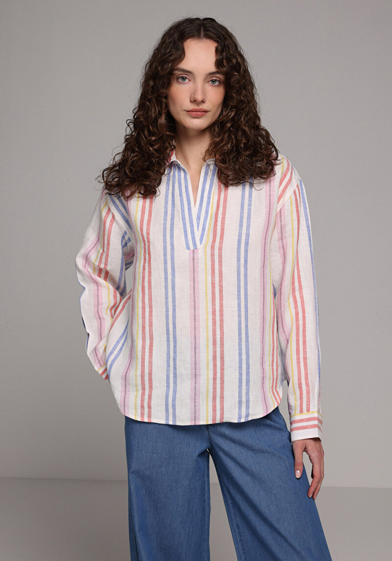 Зображення Сорочка З Довгим Рукавом Жіноча Мультіколор