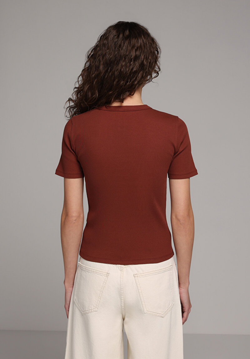 Показати інформацію про Поло З Коротким Рукавом Жіноче Коричневе