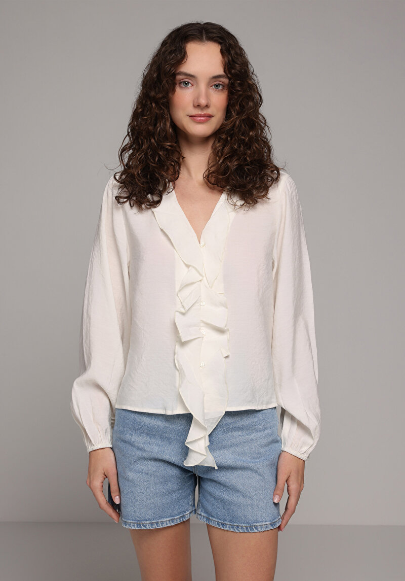 Зображення Сорочка З Довгим Рукавом Жіноча Бежева