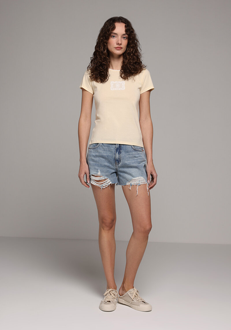 Зображення Блуза З Коротким Рукавом Жіночий Жовта