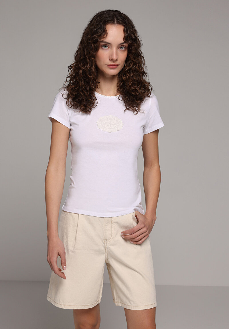 Зображення Блуза З Коротким Рукавом Жіночий Біла