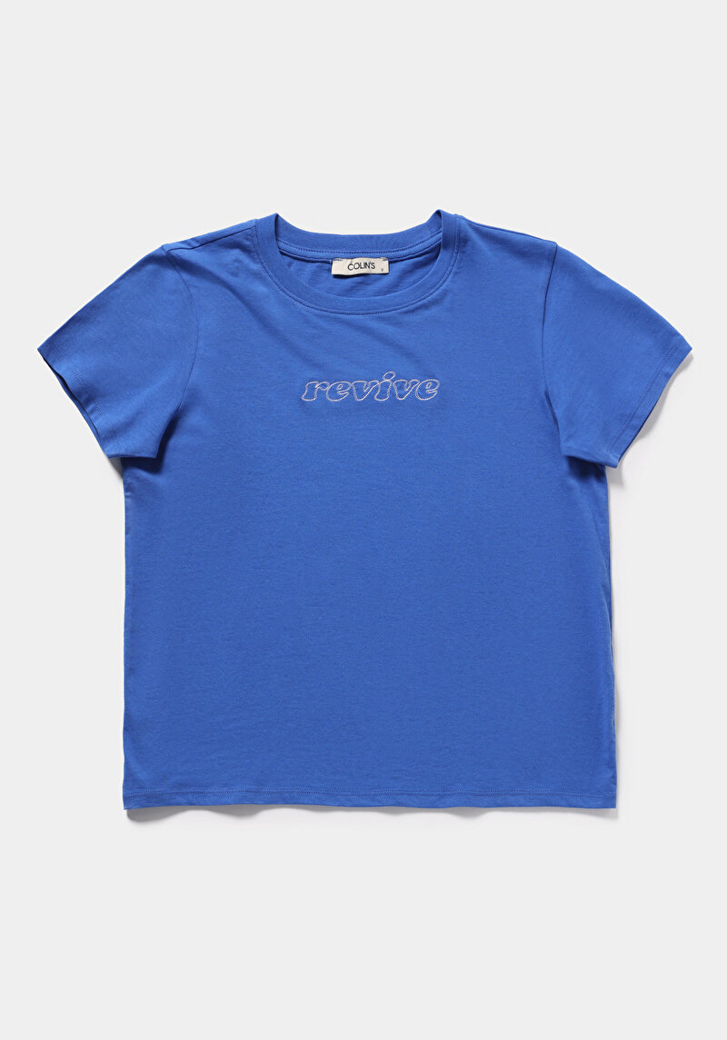 Зображення Футболка З Коротким Рукавом Жіноча Блакитна