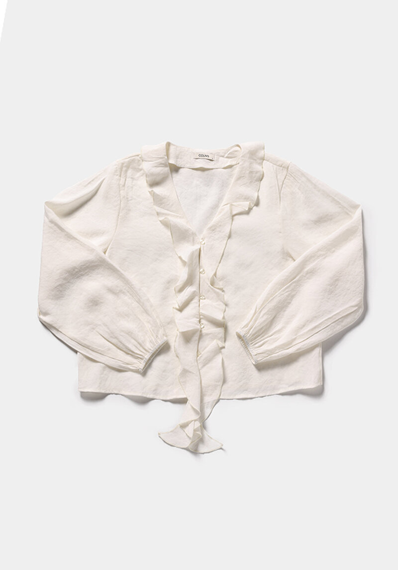 Зображення Сорочка З Довгим Рукавом Жіноча Бежева