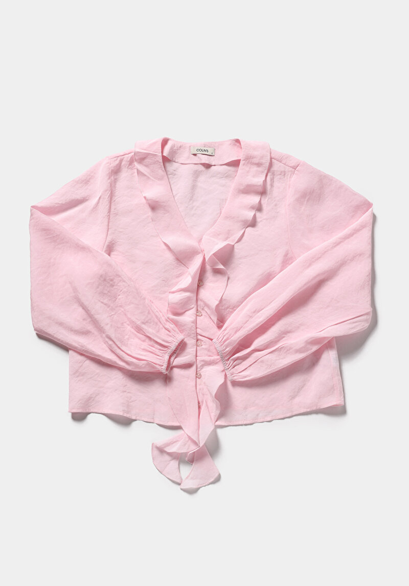 Зображення Сорочка З Довгим Рукавом Жіноча Рожева