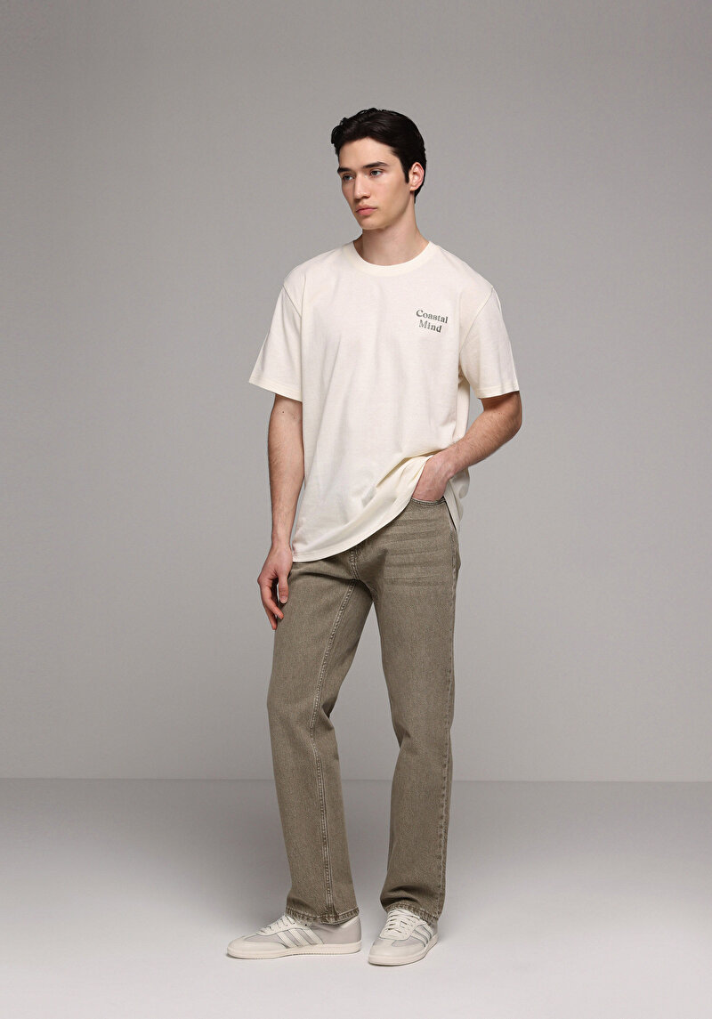 Зображення Футболка З Коротким Рукавом Чоловіча Бежева