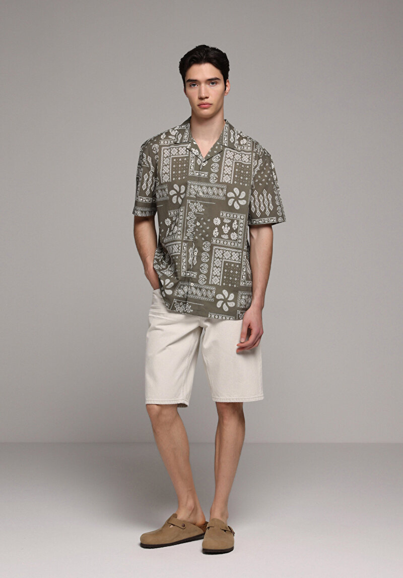 Зображення Сорочка З Коротким Рукавом Чоловіча Зелена