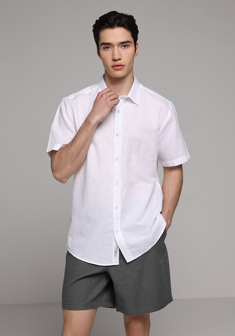 Зображення Сорочка З Коротким Рукавом Чоловіча Біла