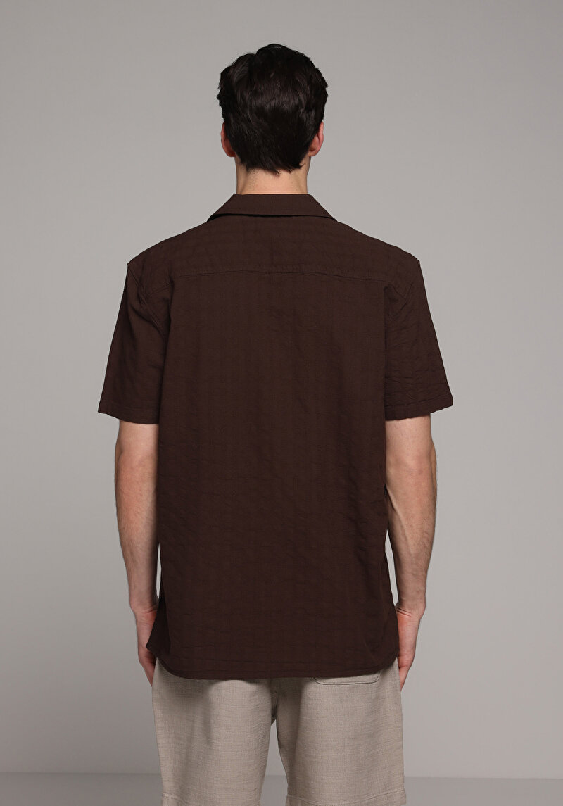 Зображення Сорочка З Коротким Рукавом Чоловіча Коричнева