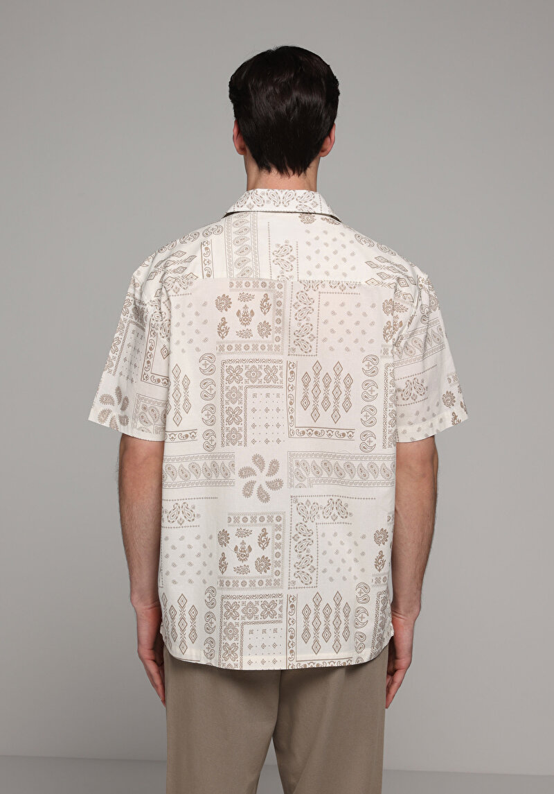 Зображення Сорочка З Коротким Рукавом Чоловіча Бежева