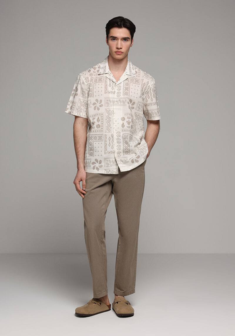 Зображення Сорочка З Коротким Рукавом Чоловіча Бежева