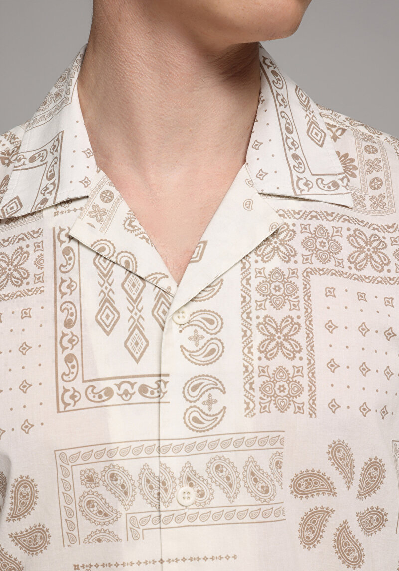 Зображення Сорочка З Коротким Рукавом Чоловіча Бежева