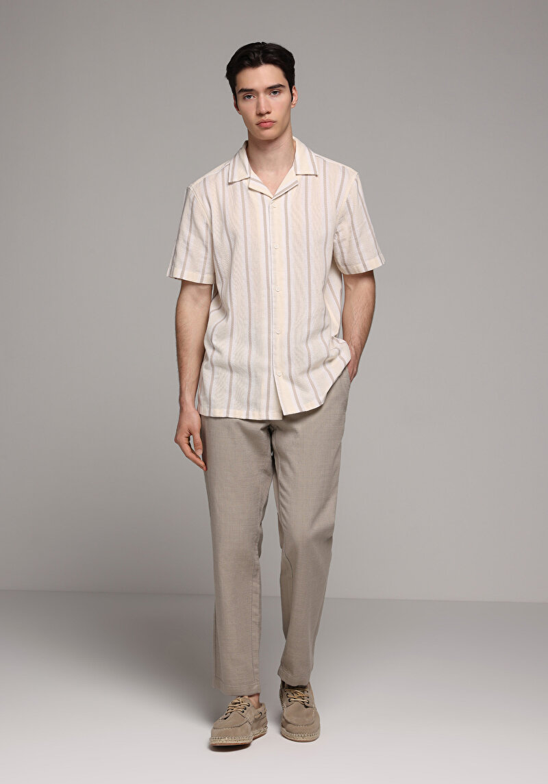 Зображення Сорочка З Коротким Рукавом Чоловіча Коричнева