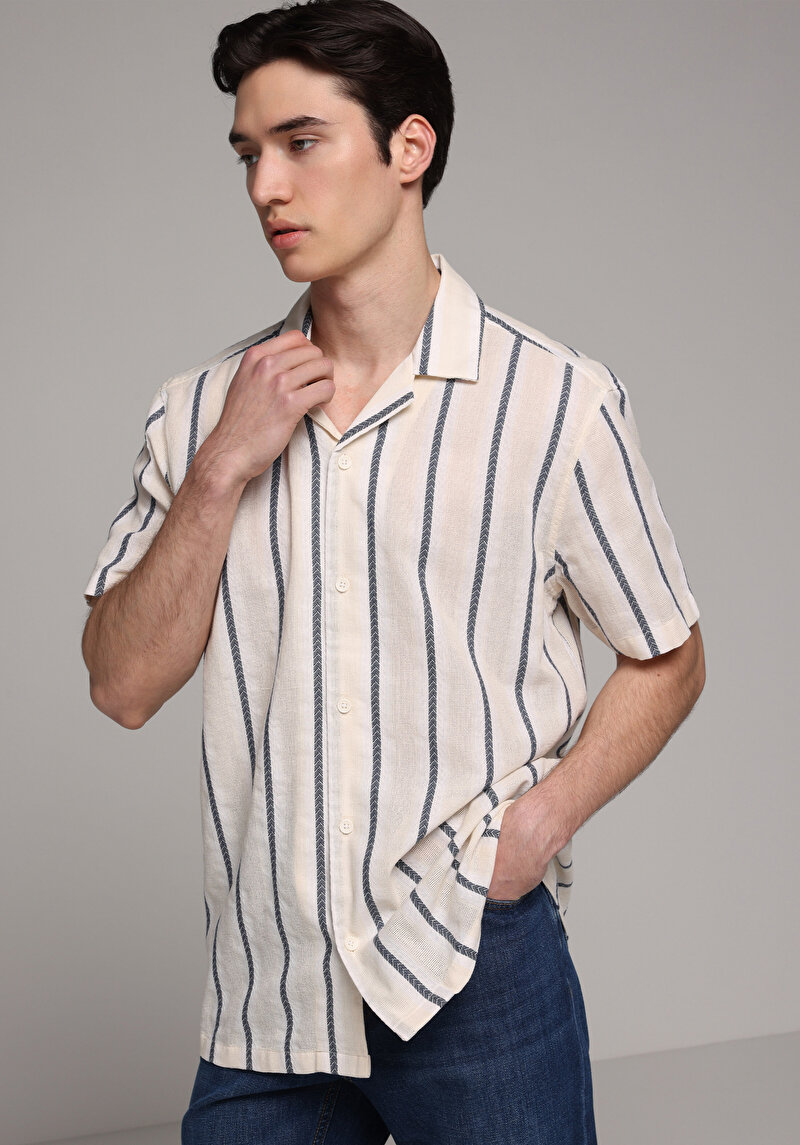 Зображення Сорочка З Коротким Рукавом Чоловіча Синя