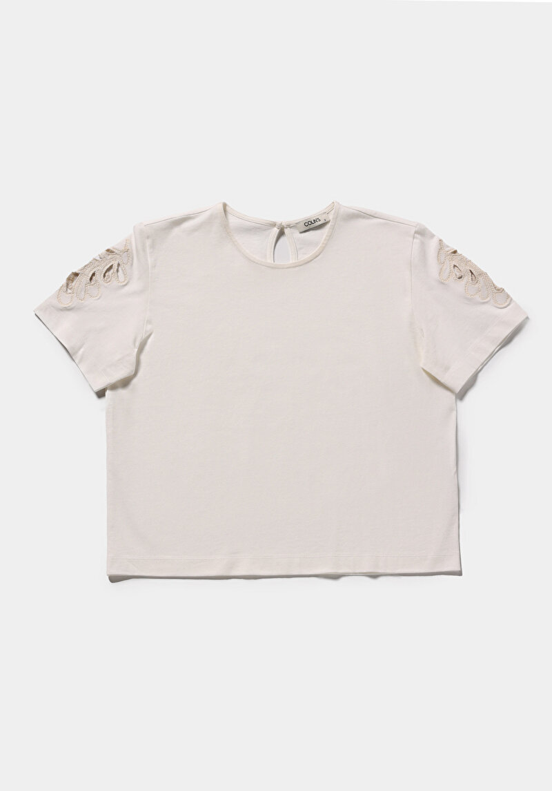 Зображення Блуза З Коротким Рукавом Жіночий Бежева