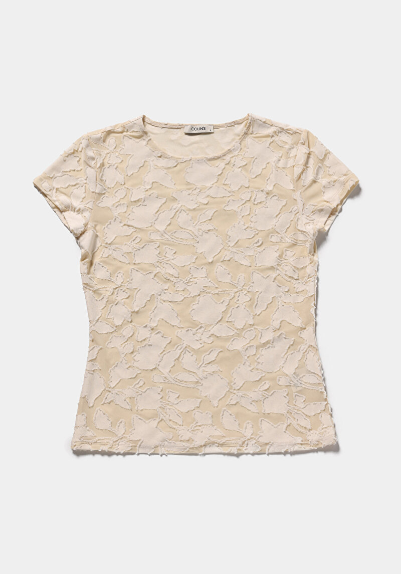 Зображення Блуза З Коротким Рукавом Жіночий Бежева