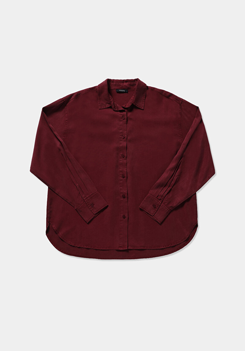 Зображення Сорочка З Довгим Рукавом Жіноча Бордова