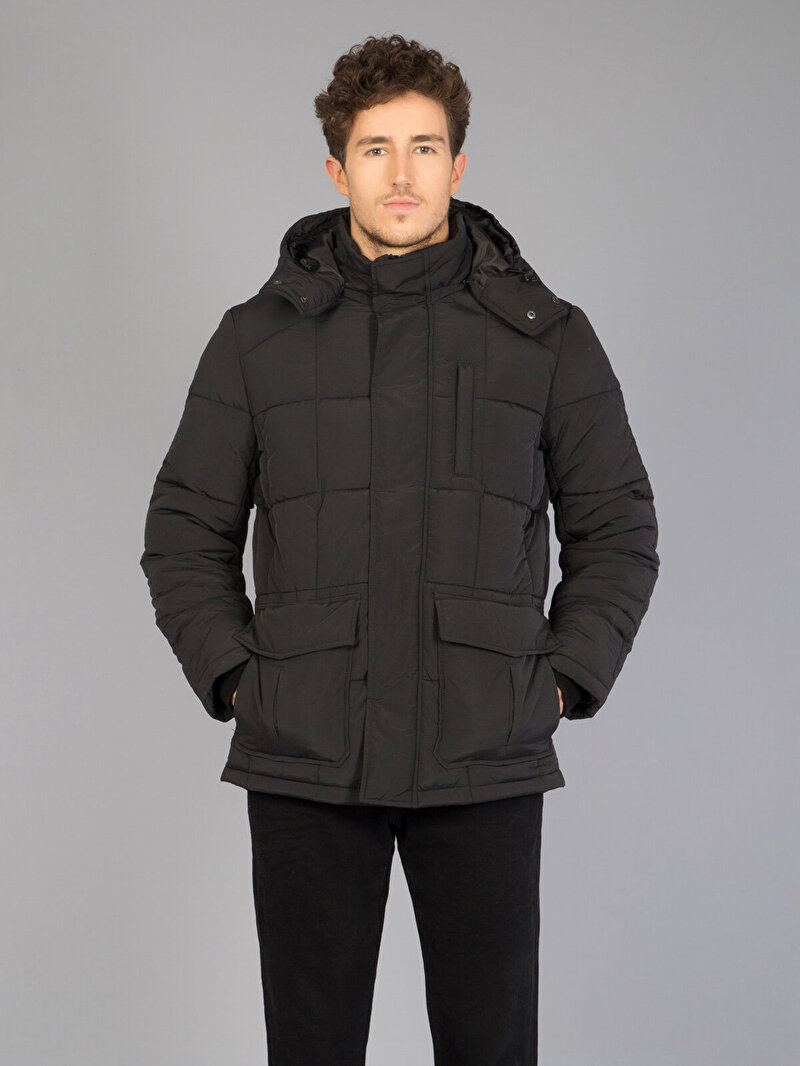 Показати інформацію про Пальто Чоловіче Чорне Вузького Крою Cl1022421