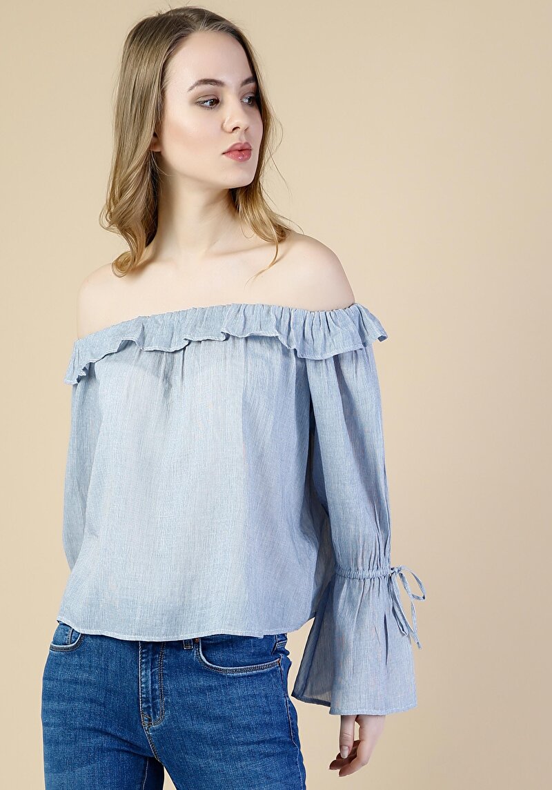 Зображення Сорочка З Довгим Рукавом Жіноча Блакитна  Cl1033536