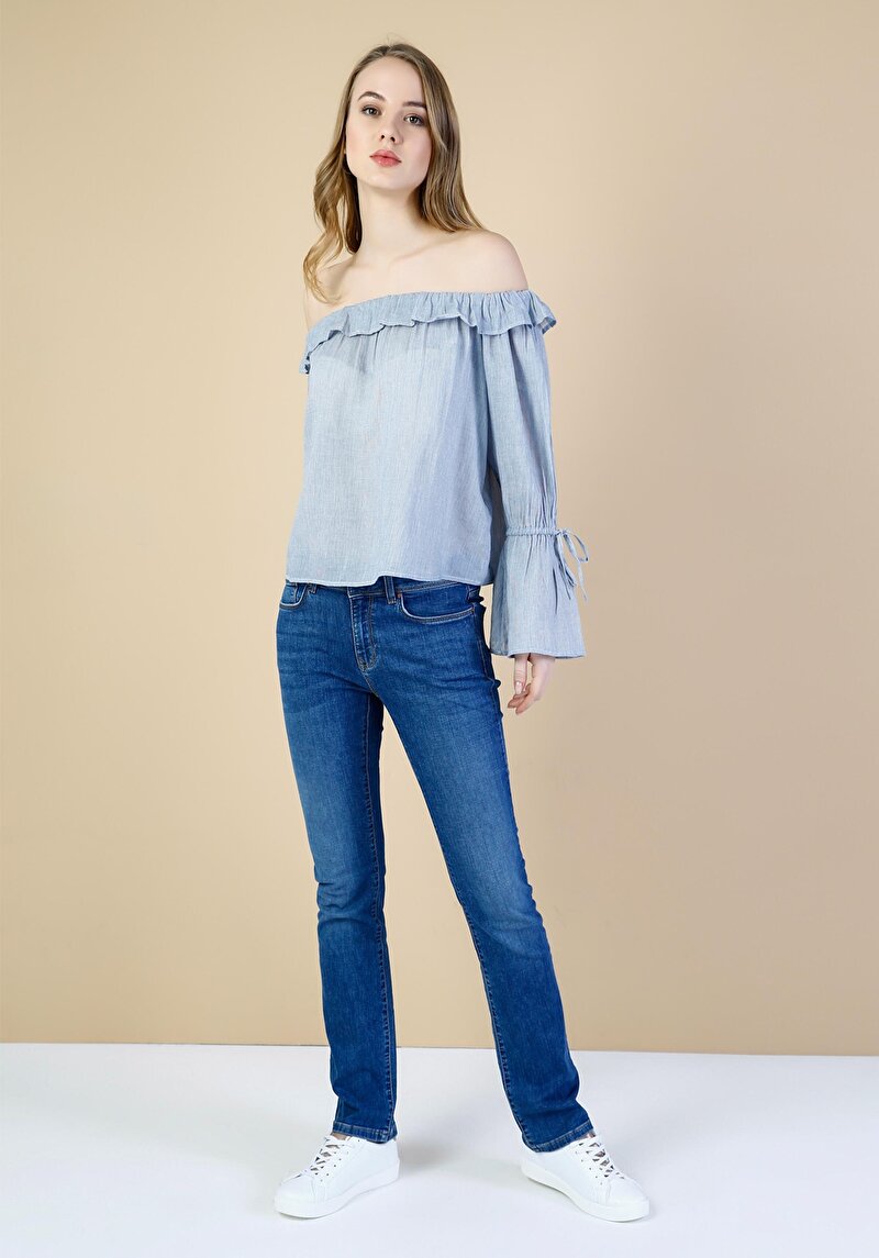 Зображення Сорочка З Довгим Рукавом Жіноча Блакитна Cl1033536