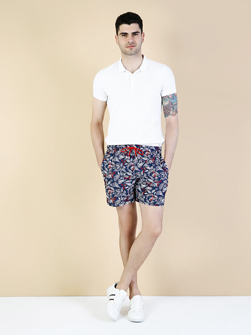 Показати інформацію про Пляжні Шорти Чоловічі Сині Класичного Крою Cl1033495