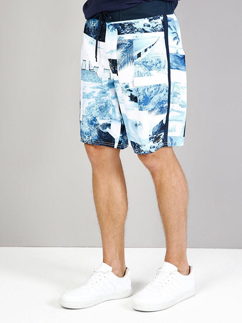 Показати інформацію про Пляжні Шорти Чоловічі Сині Класичного Крою Cl1033483