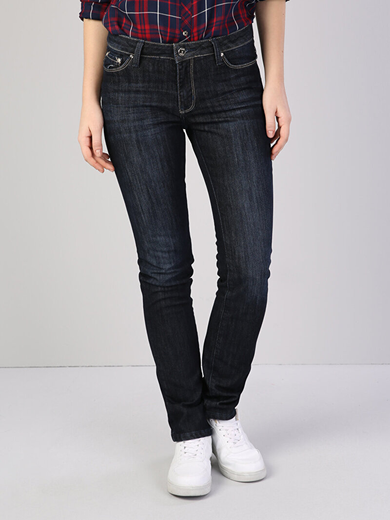 Зображення 703 Carla Джинси Жіночі Блакитні Вузького Крою Cl1041307