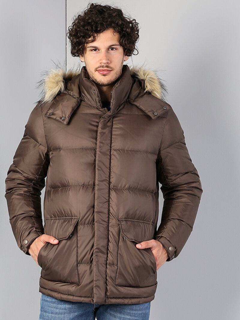 Зображення Куртка Чоловіча Бежева Класичного Крою Cl1036064