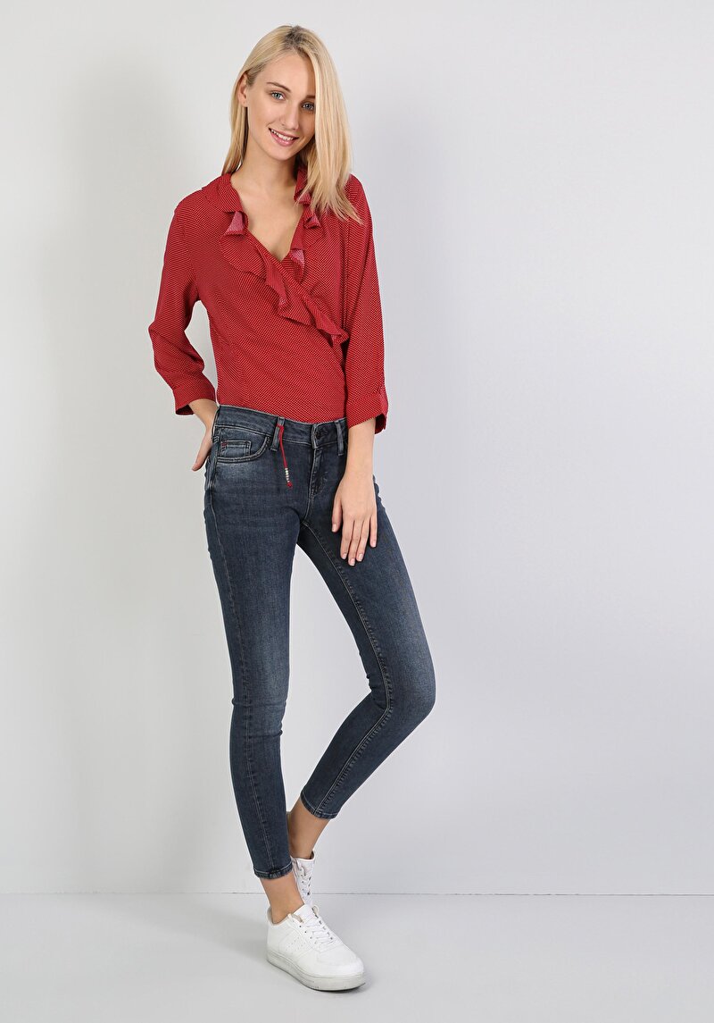 Показати інформацію про 757 Sally Джинси Жіночі Блакитні Супер Вузького Крою Cl1042738