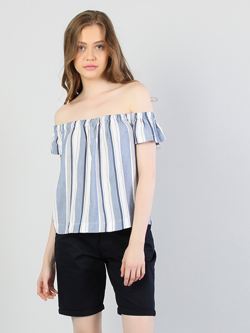 Зображення Сорочка З Коротким Рукавом Жіноча Блакитна  Cl1033545