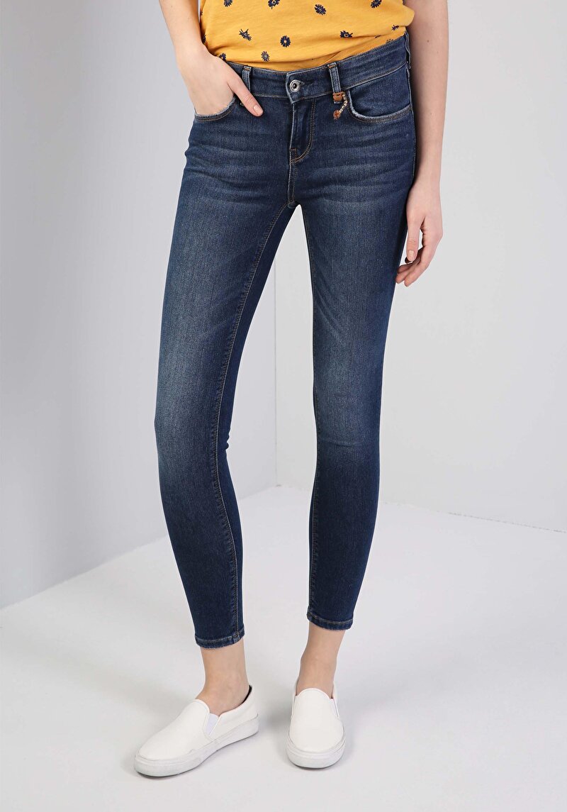 Показати інформацію про 757 Sally Джинси Жіночі Сині Супер Вузького Крою Cl1043825