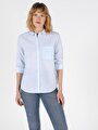 thumb-Показати інформацію про Сорочка З Довгим Рукавом Жіноча Синя Класичного Крою Cl1048899