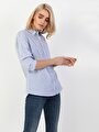 thumb-Показати інформацію про Сорочка З Довгим Рукавом Жіноча Синя Вузького Крою Cl1047930