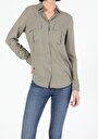 thumb-Показати інформацію про Сорочка З Довгим Рукавом Жіноча Зелена  Cl1050426