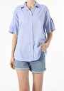 thumb-Показати інформацію про Сорочка З Коротким Рукавом Жіноча Блакитна  Cl1054681