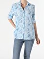 thumb-Показати інформацію про Сорочка З Довгим Рукавом Жіноча Блакитна  Cl1054201