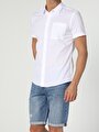 thumb-Показати інформацію про Сорочка З Коротким Рукавом Чоловіча Біла Вузького Крою Cl1053596