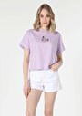 thumb-Показати інформацію про Футболка З Коротким Рукавом Жіноча Фіолетова  Cl1058953
