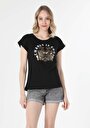 thumb-Показати інформацію про Футболка З Коротким Рукавом Жіноча Чорна  Cl1058981