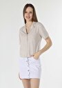 thumb-Показати інформацію про Сорочка З Коротким Рукавом Жіноча Бежева  Cl1059360