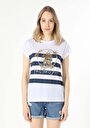 thumb-Показати інформацію про Футболка З Коротким Рукавом Жіноча Синя  Cl1058922