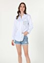 thumb-Показати інформацію про Сорочка З Довгим Рукавом Жіноча Блакитна  Cl1057684
