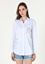thumb-Показати інформацію про Сорочка З Довгим Рукавом Жіноча Блакитна  Cl1057684