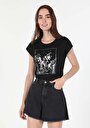 thumb-Показати інформацію про Футболка З Коротким Рукавом Жіноча Чорна  Cl1058978