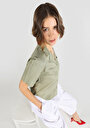 thumb-Показати інформацію про Сорочка З Коротким Рукавом Жіноча Зелена  Cl1064447