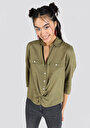 thumb-Показати інформацію про Сорочка З Довгим Рукавом Жіноча Зелена  Cl1063860