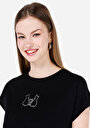 thumb-Показати інформацію про Футболка З Коротким Рукавом Жіноча Чорна  Cl1068586