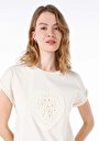 thumb-Показати інформацію про Футболка З Коротким Рукавом Жіноча Бежева  Cl1068432